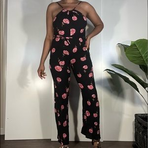 DANCE MARVEL black floral jumpsuit